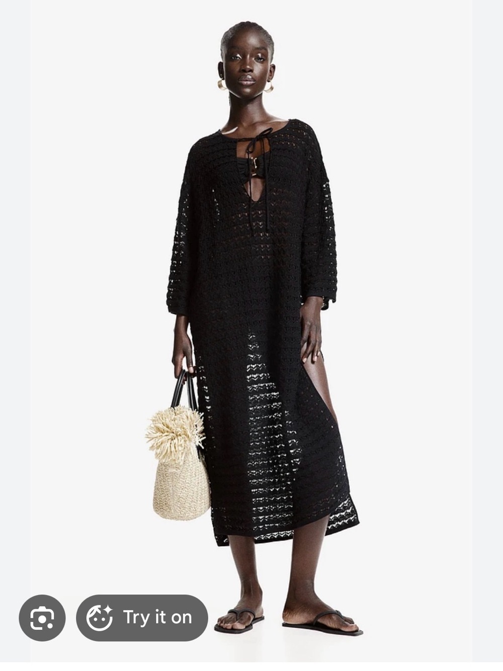 Black Crochet Swim Cover